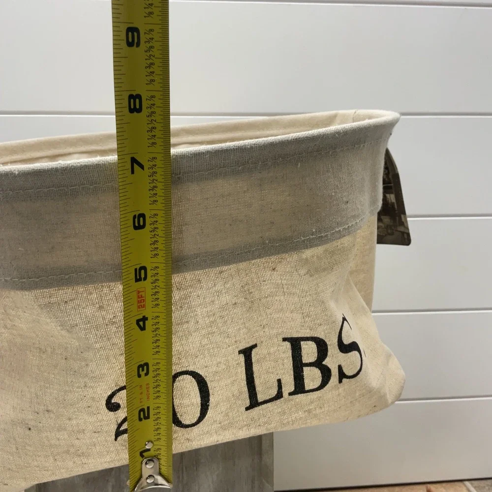 Le Petit Cafe Burlap Canvas Storage Bins Set of 3 20 LBS Vintage Farmhouse Baske